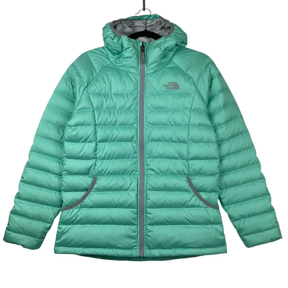 The North Face Girls Triclimate Jacket XL 3 in 1 Mint Green Grey Down Puffer - Picture 8 of 16